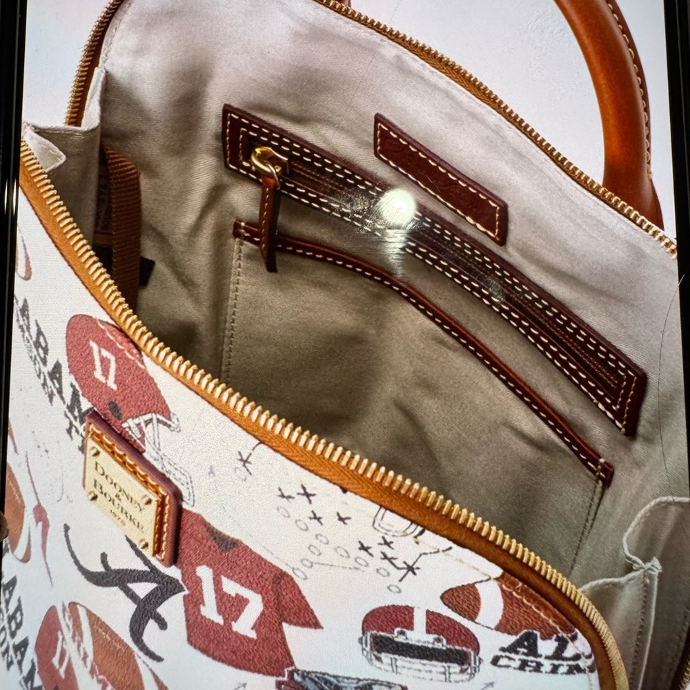 Dooney  & Bourke University of Alabama Zip Pod Backpack.Multi White - Picture 7 of 8